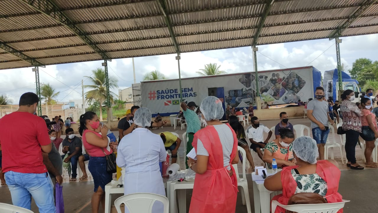 Carreta da Saúde em ação itinerante no Distrito de Palmares