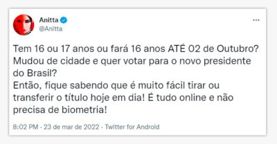 TSE mobiliza redes para estimular voto dos jovens nas eleições