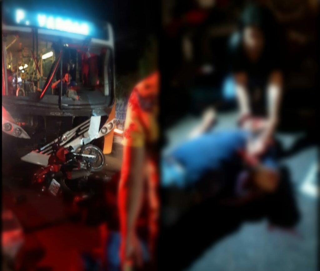 Colisão de frente entre moto e ônibus deixa feridos na Artur Bernardes em Belém