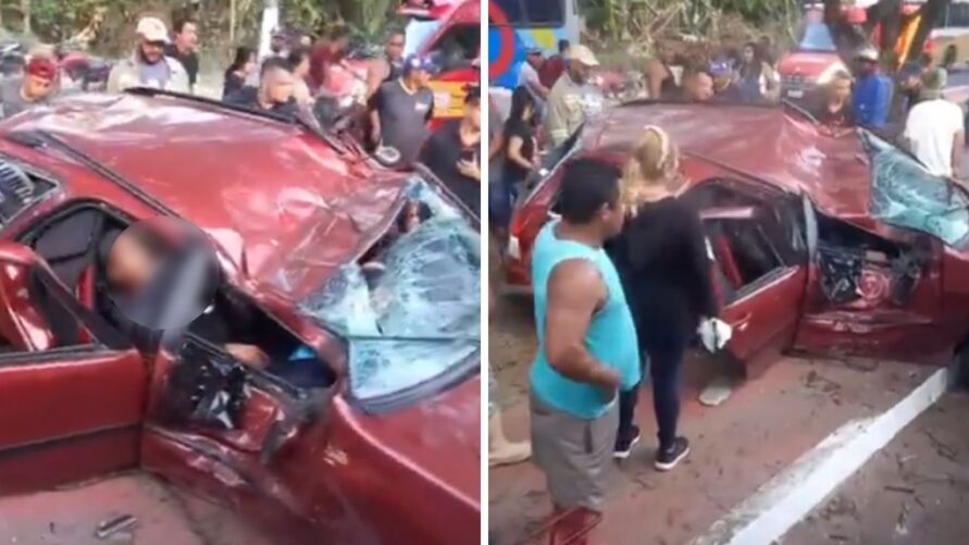 Criminosos capotam carro durante fuga em Barcarena. Veja!