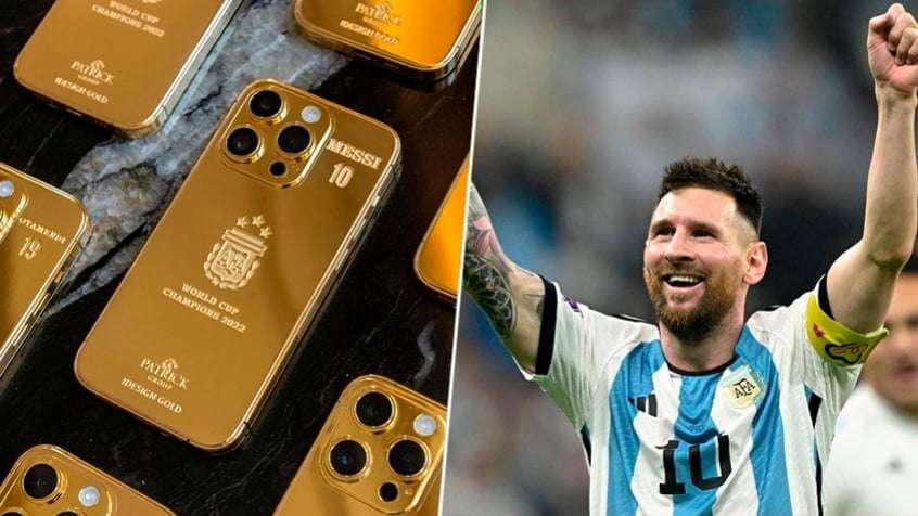 Messi gasta R$ 1 milhão em celulares de ouro 24K para presentear companheiro de seleçãoLionel Messi vai dar um grande presente aos companheiro