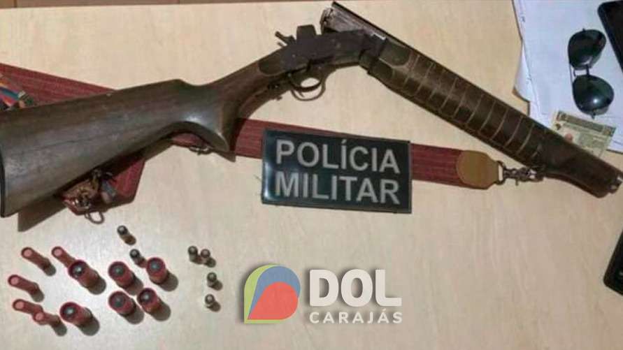 Foi beber ostentando espingarda calibre 12 e acabou preso Um homem foi preso na madrugada desta segunda-feira (24), na cidade de Cumaru