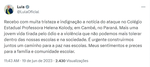 Ex-aluno invade escola mata estudante a tiros no Paraná / Uma aluna foi morta no Colégio Estadual Professora Helena Kolody