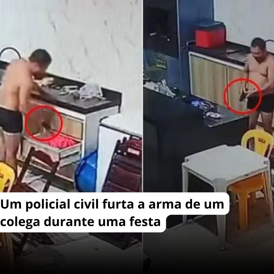 Um policial civil furta a arma de um colega durante uma festa O que era para ser uma festa entre amigos para relaxar e se divertir, acabou