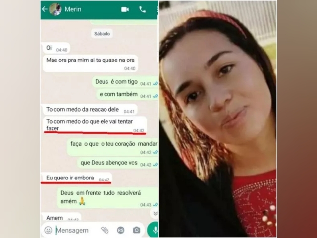 Mulher morta a tiros após pedir divórcio buscou ajuda da mãe: “Medo da reação dele” Veja os Prints Merin Izabel Ribeiro Padilha, de 24 anos