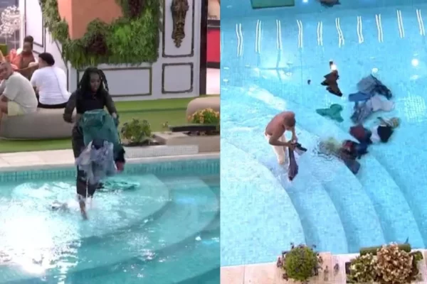 🚨BBB24: Vídeo mostra Leidy jogando roupas do Davi na piscina durante briga Após uma discussão acalorada, Leidy Elin jogou a mala de Davi