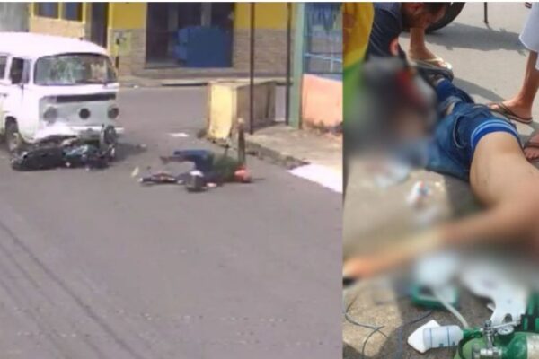 🚨Vídeo e Imagens Fortes: Motoqueiro perde a perna e morre após ser atropelado por Kombi Um motoqueiro, identificado como Ademi