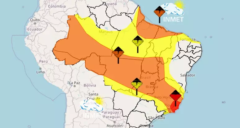 Chuvas intensas: Inmet emite alertas para quatro regiões; no Sudeste. Até domingo, 24, diversos estados podem registrar alagamentos...