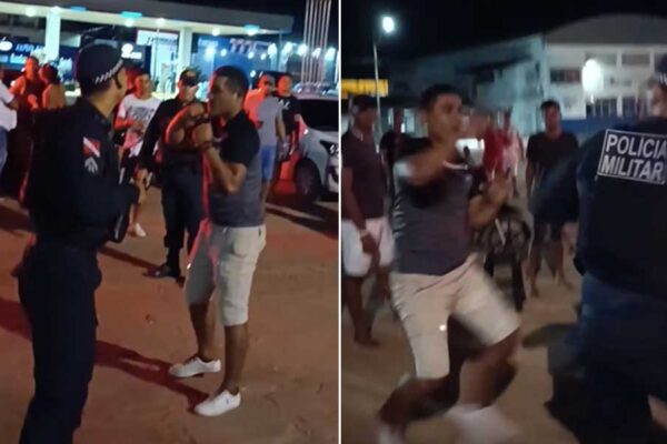 Vídeo: homem troca socos com policiais militares e acaba preso no Pará Um homem chamado Wilson, mas conhecido pelo apelido de Pimenta