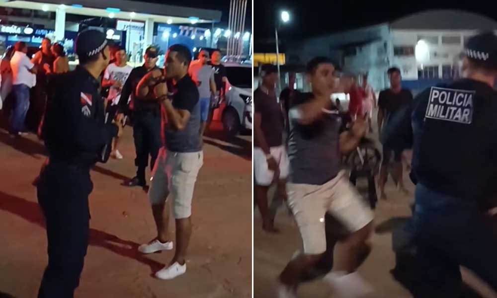 Vídeo: homem troca socos com policiais militares e acaba preso no Pará Um homem chamado Wilson, mas conhecido pelo apelido de Pimenta