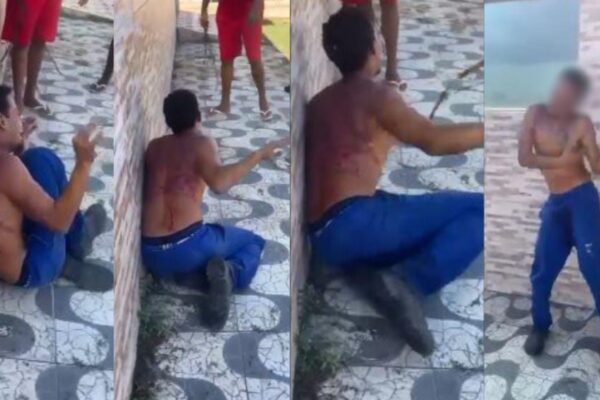 🚨VÍDEO FORTE: “Eu aprendi, eu aprendi” diz jovem ao ser chicoteado por homens Um vídeo que circula nas redes sociais nesta sexta-feira (10)