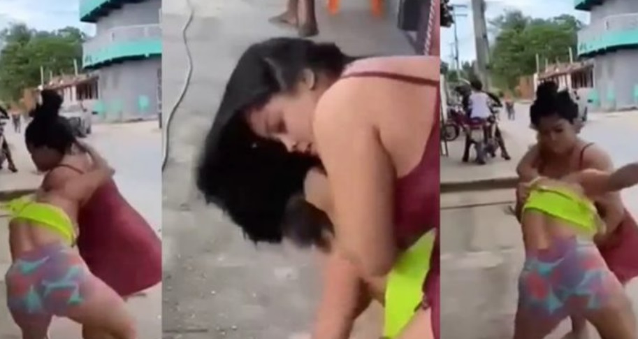 VÍDEO: briga entre mulheres no meio da rua acaba com uma seminua; VEJA Viralizou nas redes sociais nesta quarta-feira (15), uma