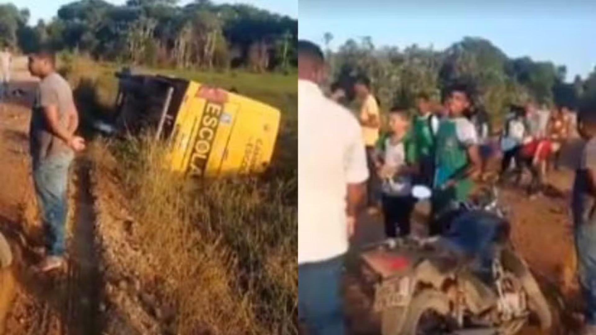 🚌Pará: Ônibus escolar tomba em estrada de terra após acidente no Moju Um ônibus escolar tombou em uma estrada de terra na manhã...