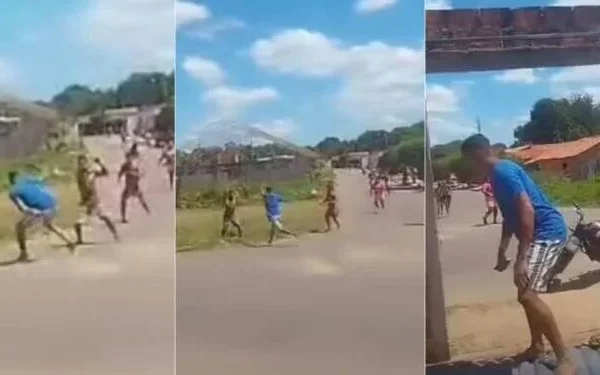 😱💣Confusão Grande: Gritaria, pedrada e facão: é a briga de vizinhos no meio da rua; Veja o Video Uma grande briga foi registrada na tarde..