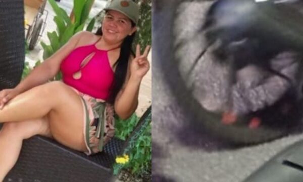 Mulher morre em acidente e marido chora desolado sobre o corpo dela