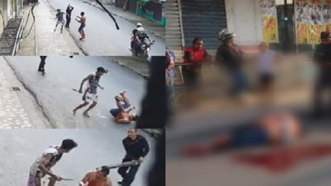 IMAGENS FORTES! A CÂMERA DE SEGURANÇA CAPTURA O MOMENTO EM QUE UM HOMEM É ESFAQUEADO E ESPANCADO A PAULADAS EM MANAUS.