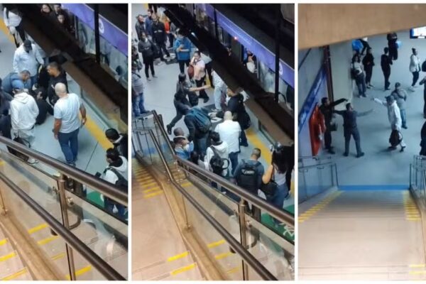 Homem armado com faca é retirado de estação. Episódio aconteceu por volta das 20h na estação Eucaliptos. Relatos dos passageiros...