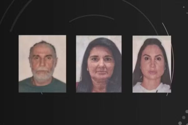 Vítimas foram identificados como André Luis Passos de Lacerda, de 66 anos, Renaildes de Oliveira Lacerda, de 68, e Tábata de Oliveira...