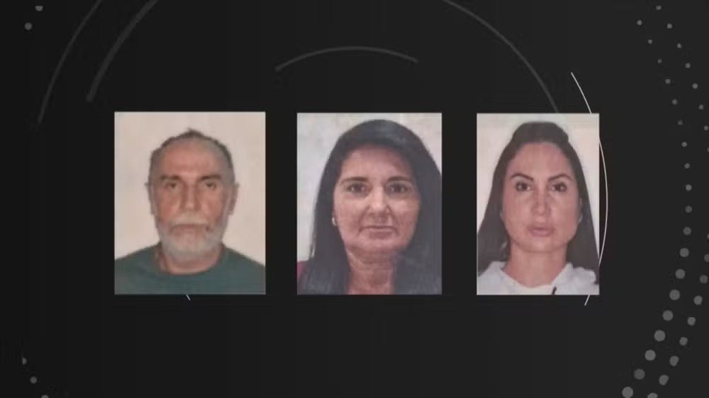 Vítimas foram identificados como André Luis Passos de Lacerda, de 66 anos, Renaildes de Oliveira Lacerda, de 68, e Tábata de Oliveira...