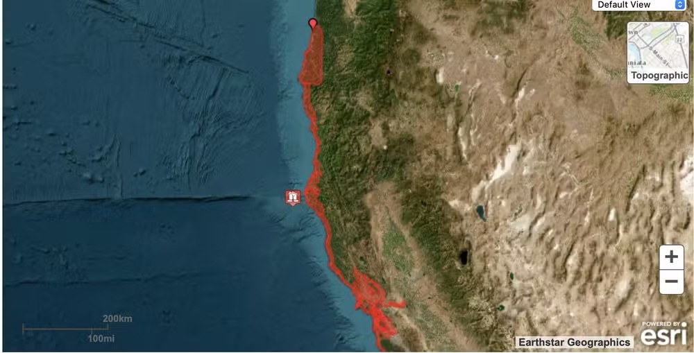 Não há mais risco de tsunami na Califórnia. Terremoto de magnitude 7,0 foi sentido a cerca de 60 km da cidade de Petrolia...