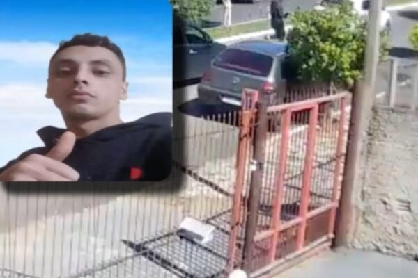 Imagens de uma câmera de segurança flagraram o momento em que um homem de 29 anos, identificado como Renan Boeira Garcia...