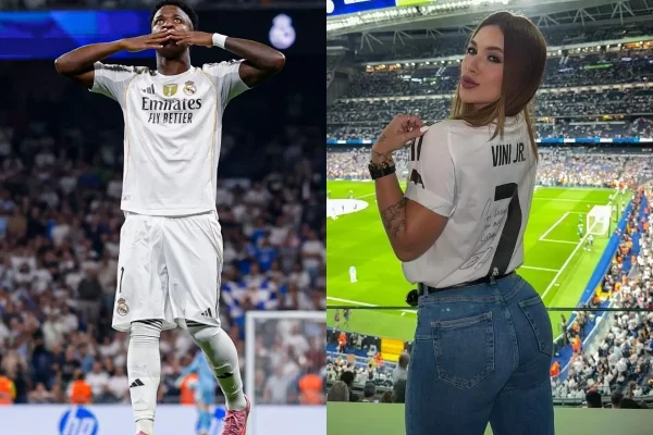 Virginia vira notícia internacional após acompanhar Vini Jr. em jogo do Real Madrid
