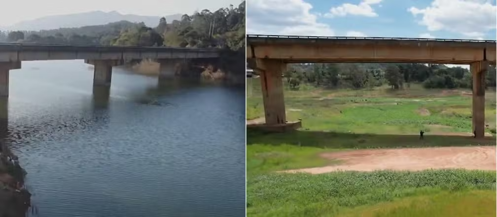 Seca muda paisagem em represa em Piracaia e é retrato da crise hídrica em SP