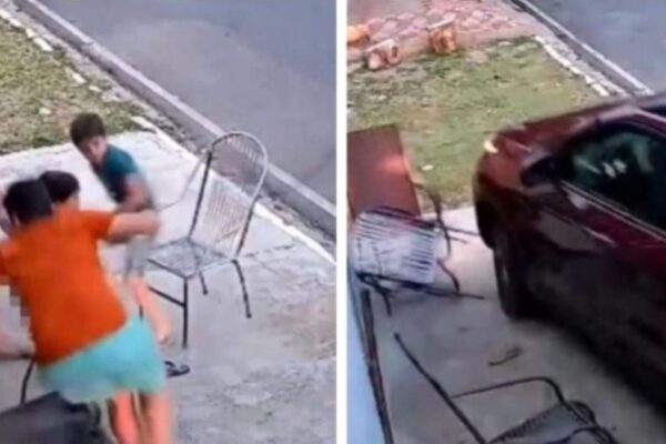 Um carro quase atropelou uma mulher e três crianças que estavam na calçada de uma residência, na cidade de Igaracy, no Sertão da Paraíba...
