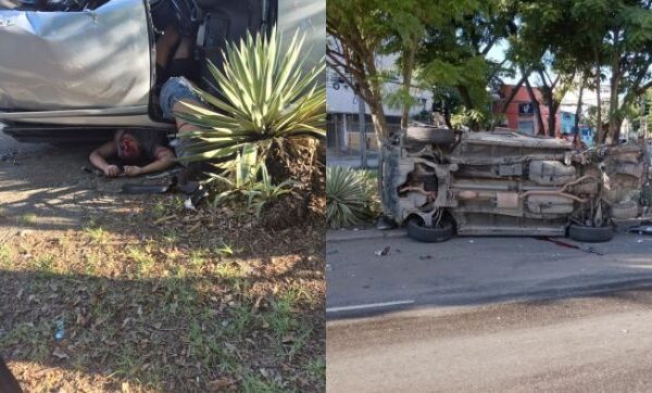 Um grave acidente foi registrado no cruzamento da Avenida Meriti com a Estrada Padre Roser, nas proximidades do Largo do Bicão...