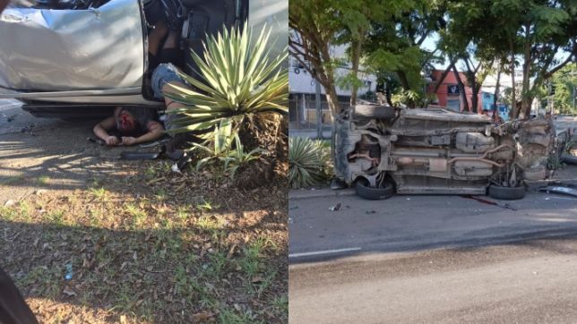 Um grave acidente foi registrado no cruzamento da Avenida Meriti com a Estrada Padre Roser, nas proximidades do Largo do Bicão...