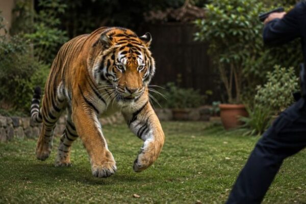 Um tigre adulto foi morto pela polícia após escapar de um recinto privado e atacar um idoso de 73 anos na Alemanha. O caso...