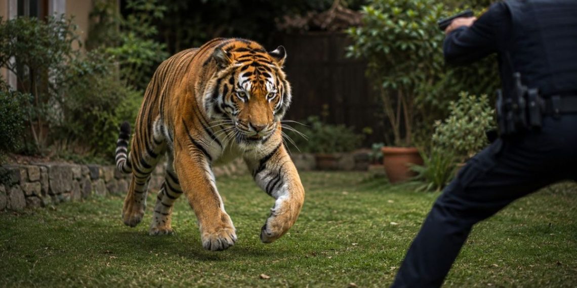 Um tigre adulto foi morto pela polícia após escapar de um recinto privado e atacar um idoso de 73 anos na Alemanha. O caso...